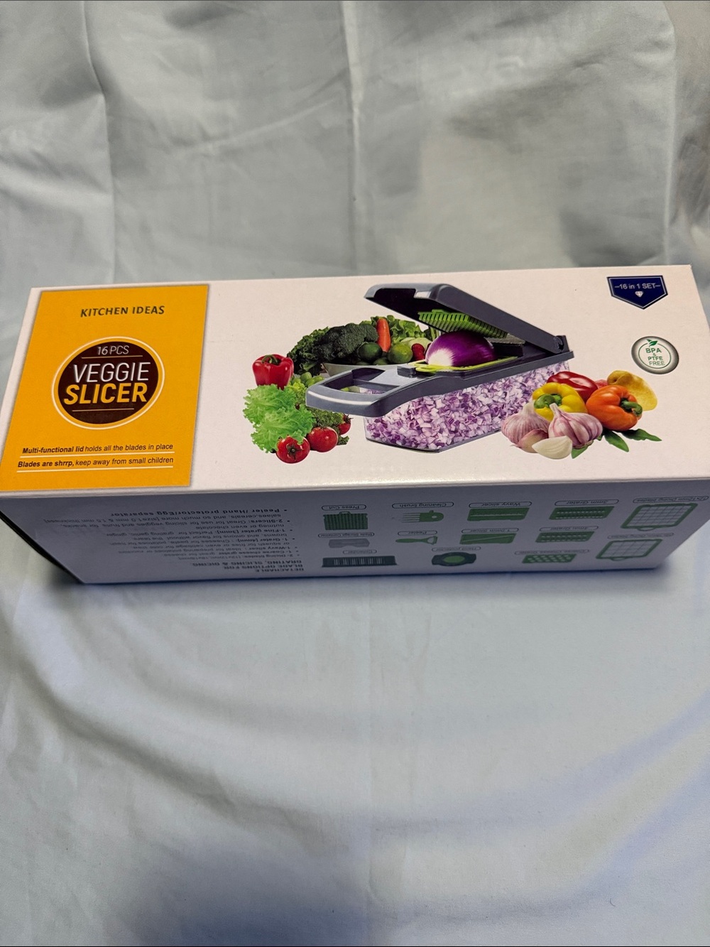 Veggie Slicer - Gray/Green Multi-Function Chopper